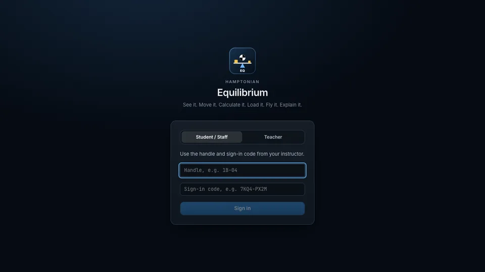 Equilibrium screen